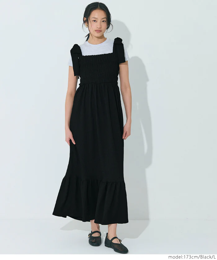 WEB限定セール ★2690円→890円シボシャーリング リボンワンピース レディース メール便不可 - Image 7