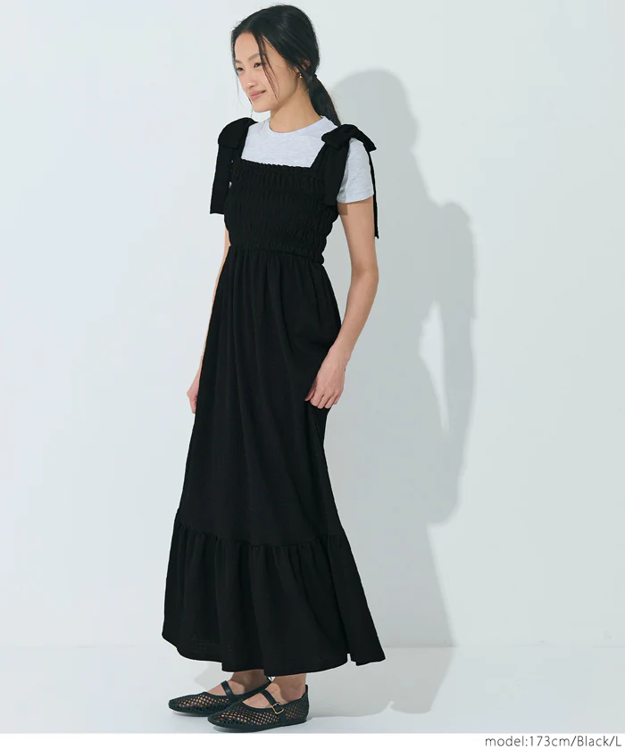 WEB限定セール ★2690円→890円シボシャーリング リボンワンピース レディース メール便不可 - Image 8