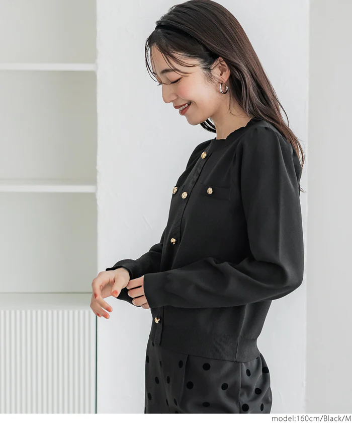 セール★2690円→990円 ゴールドボタンニット レディース メール便不可 - Image 3