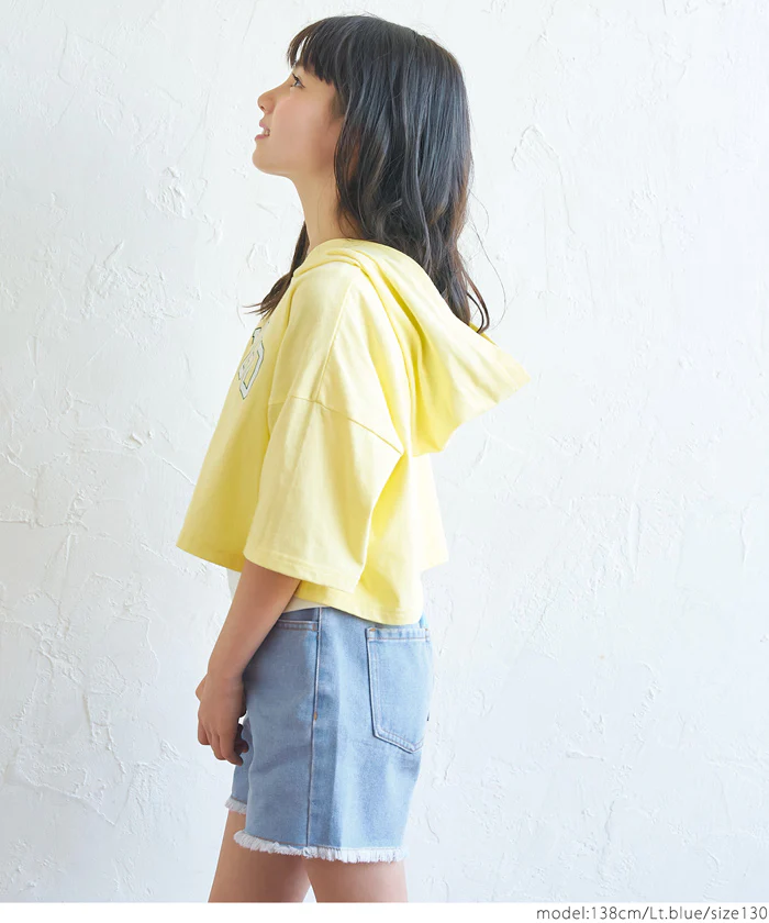 WEB限定セール★1690円→990円 フリンジデニムショートパンツ キッズ メール便不可 - Image 3