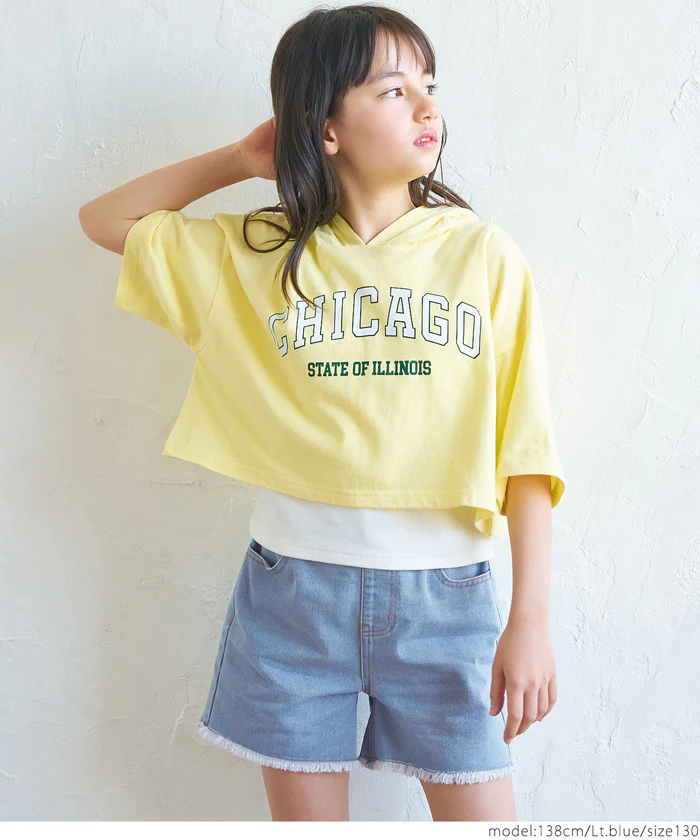 WEB限定セール★1690円→990円 フリンジデニムショートパンツ キッズ メール便不可 - Image 5