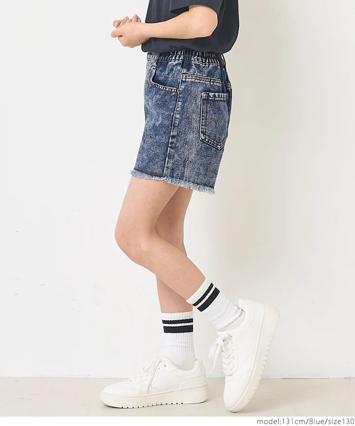 WEB限定セール★1690円→990円 フリンジデニムショートパンツ キッズ メール便不可 - Image 9