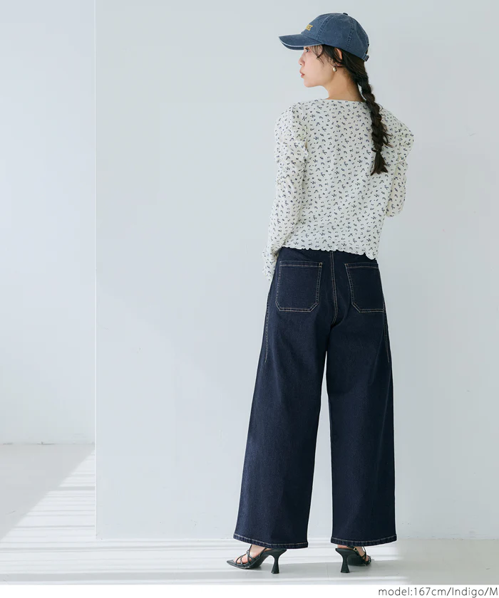 WEB限定セール★3990円→2990円 ワイドシルエットデニムパンツ レディース メール便不可 - Image 8