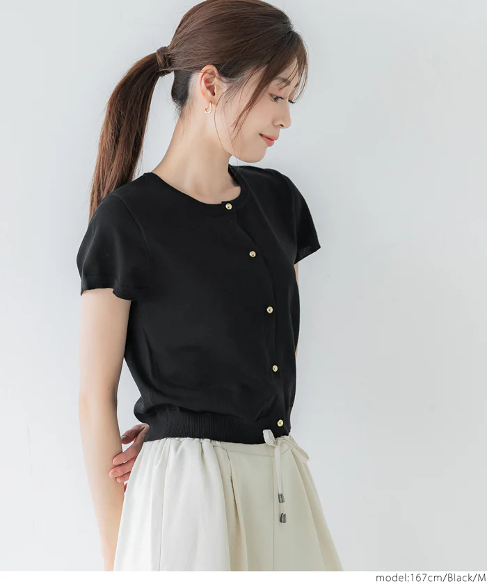 金ボタンニットトップス レディース メール便不可 - Image 11