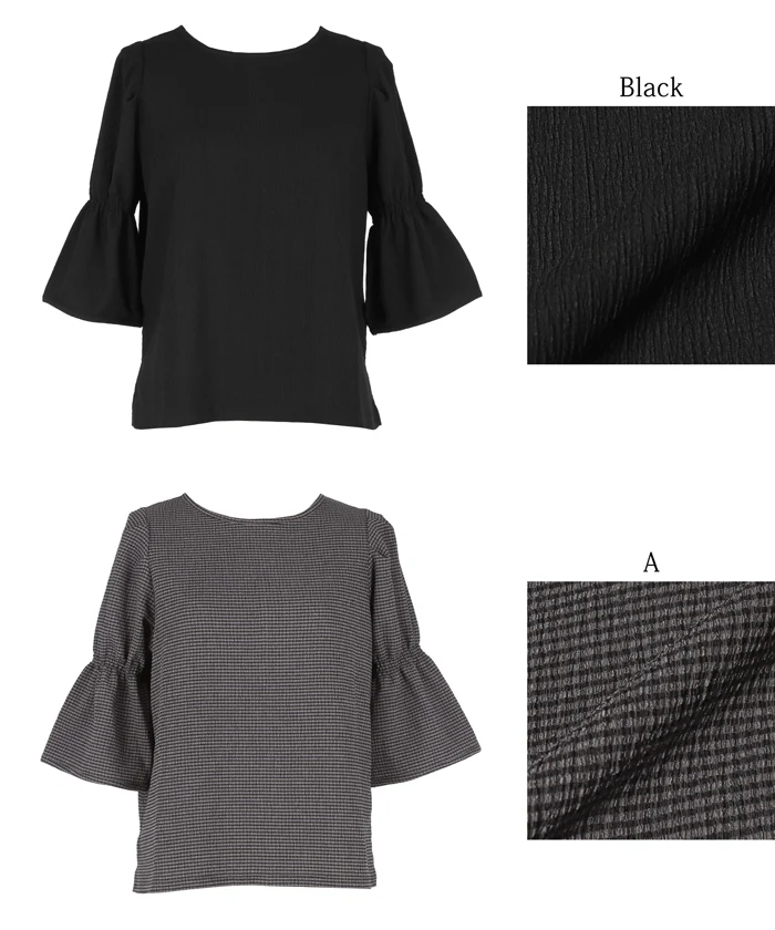 WEB限定セール ★1490円→990円シャーリング5分袖ブラウス レディース メール便不可 - Image 17