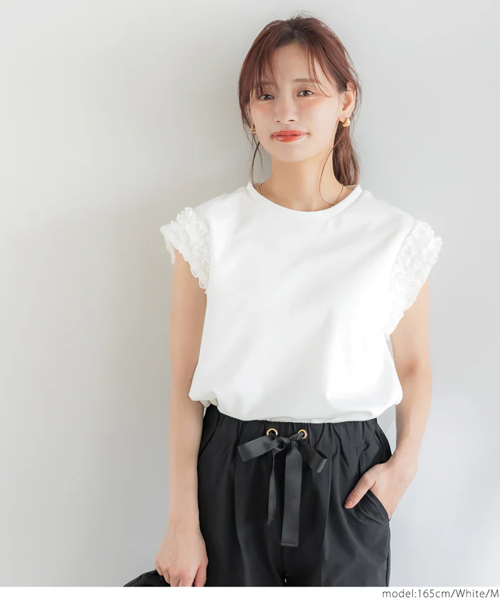 セール★1490円→1290円 肩フリルノースリーブTシャツ レディース メール便不可 coca コカ - Image 8