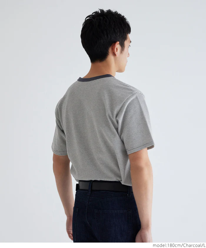 セール★1690円→990円 ジャカードボーダーTシャツ メンズ メール便不可 - Image 8