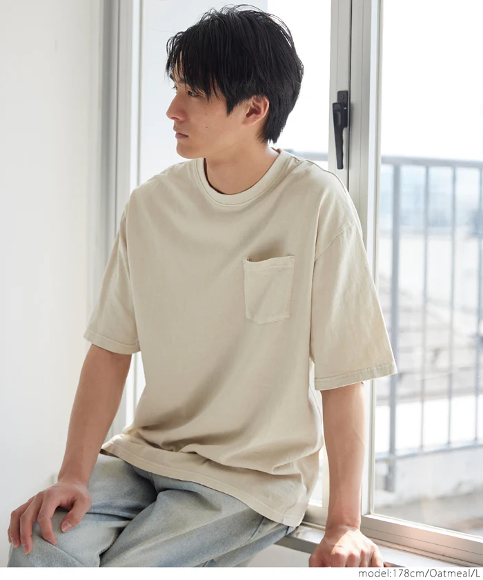 セール★1490円→990円 ピグメントポケットTシャツ メンズ メール便不可 - Image 6