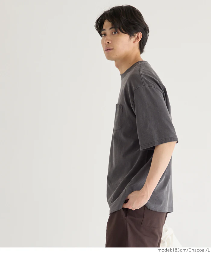 セール★1490円→990円 ピグメントポケットTシャツ メンズ メール便不可 - Image 8