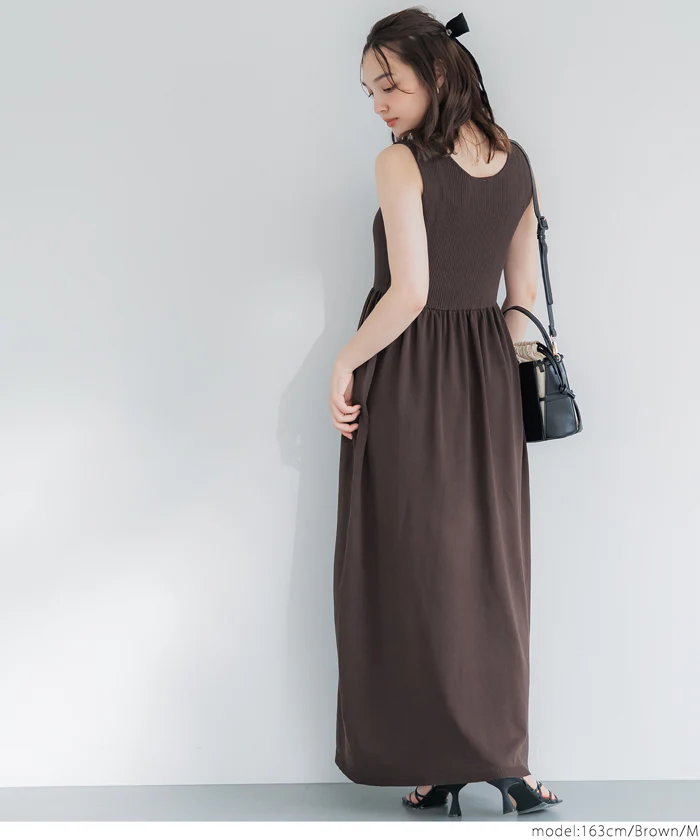 Vネックニットドレス レディース メール便不可 - Image 11