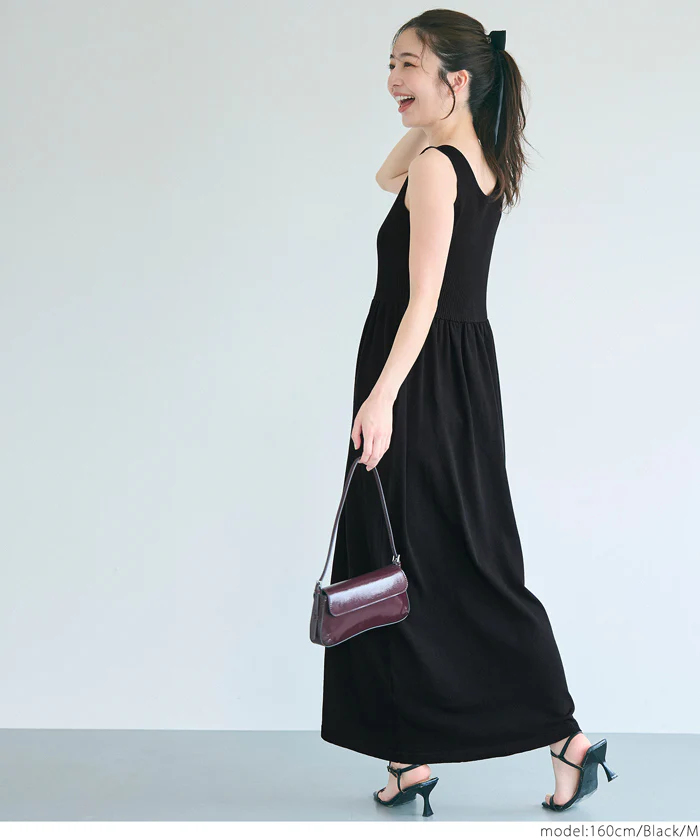 Vネックニットドレス レディース メール便不可 - Image 5