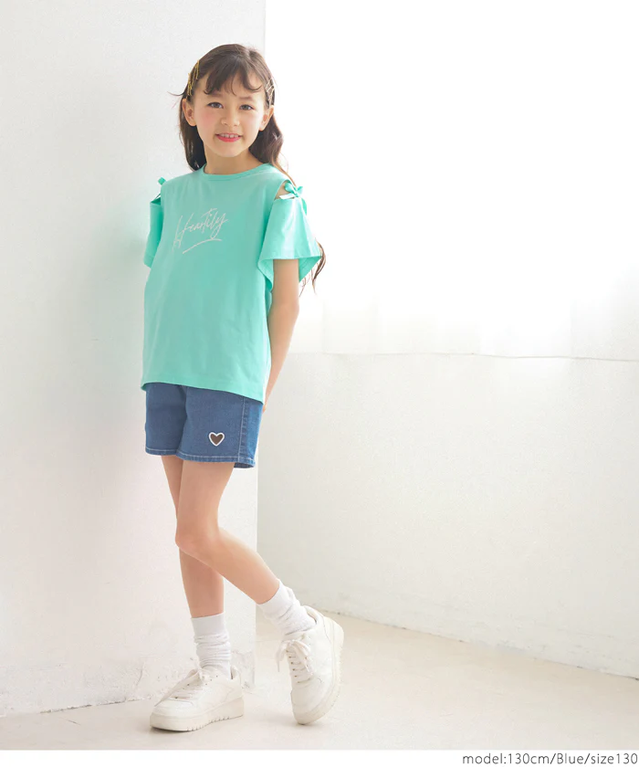 デニムハートショートパンツ キッズ メール便不可 - Image 2