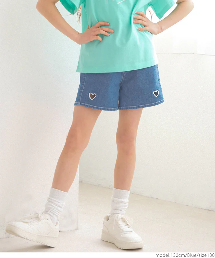 デニムハートショートパンツ キッズ メール便不可 - Image 3
