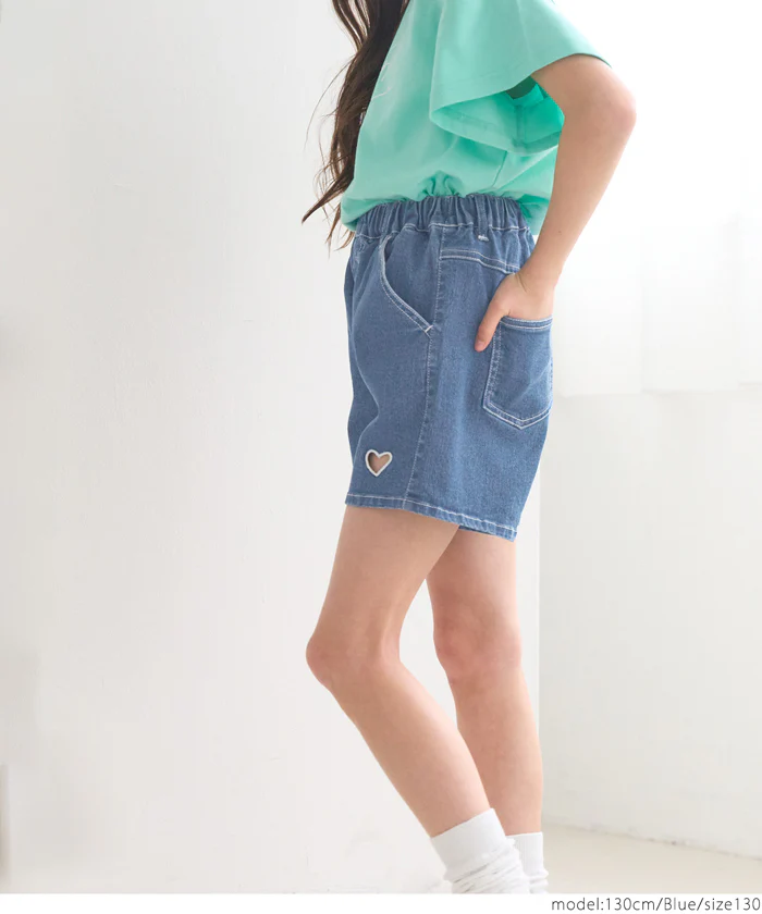 デニムハートショートパンツ キッズ メール便不可 - Image 5