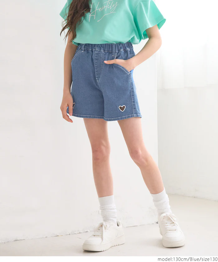 デニムハートショートパンツ キッズ メール便不可 - Image 6
