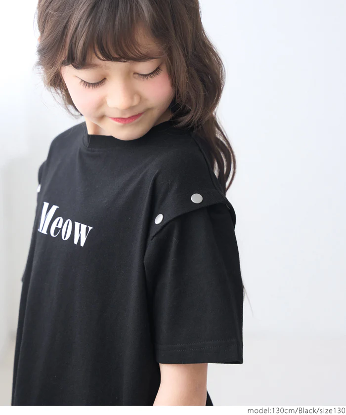 セール★1690円→550円 ボタンオープンショルダーTシャツワンピース キッズ メール便可 - Image 10