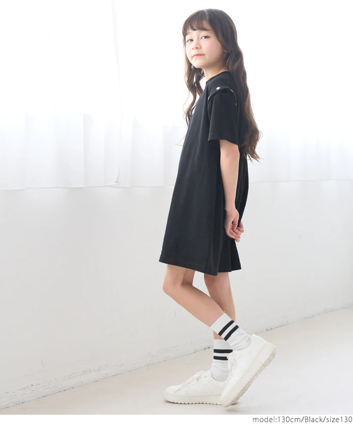 セール★1690円→550円 ボタンオープンショルダーTシャツワンピース キッズ メール便可 - Image 11