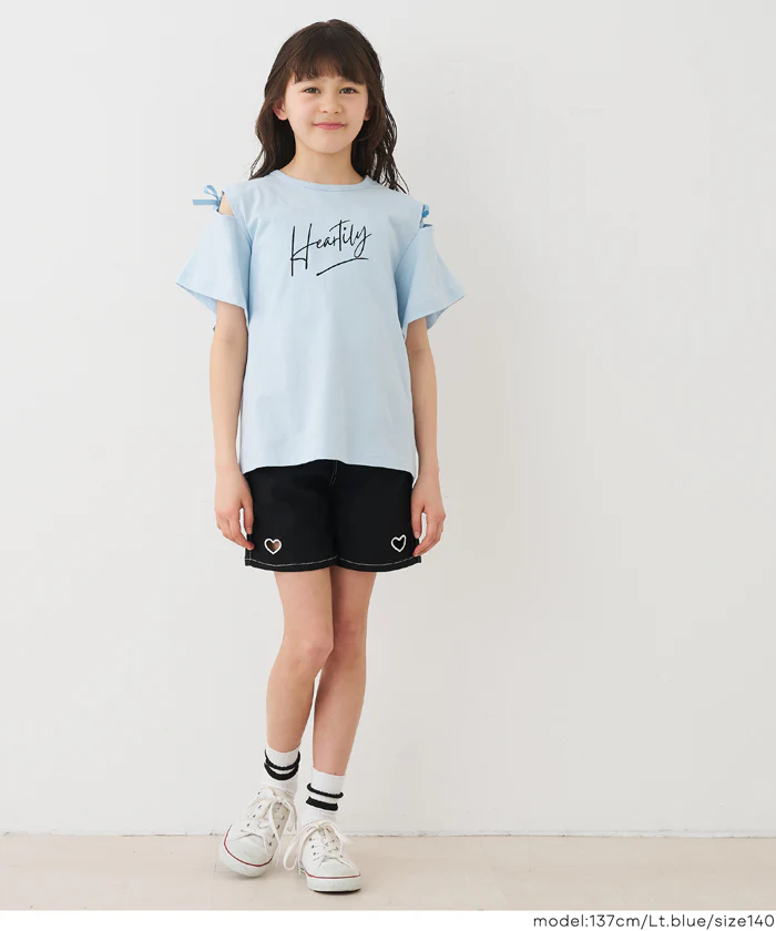 リボンオープンショルダーTシャツ キッズ メール便不可 - Image 10