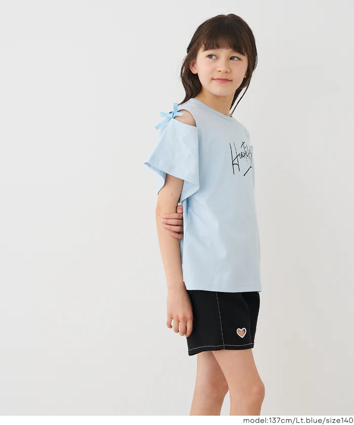 リボンオープンショルダーTシャツ キッズ メール便不可 - Image 11