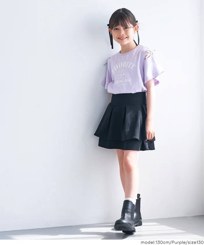 リボンオープンショルダーTシャツ キッズ メール便不可 - Image 14