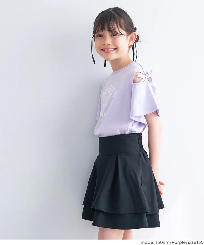 リボンオープンショルダーTシャツ キッズ メール便不可 - Image 16
