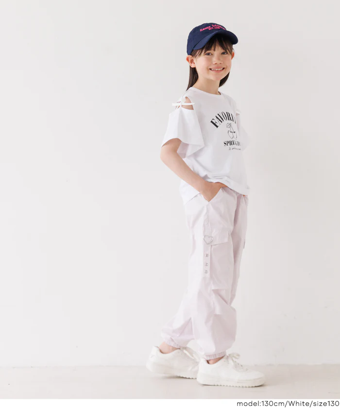 リボンオープンショルダーTシャツ キッズ メール便不可 - Image 9