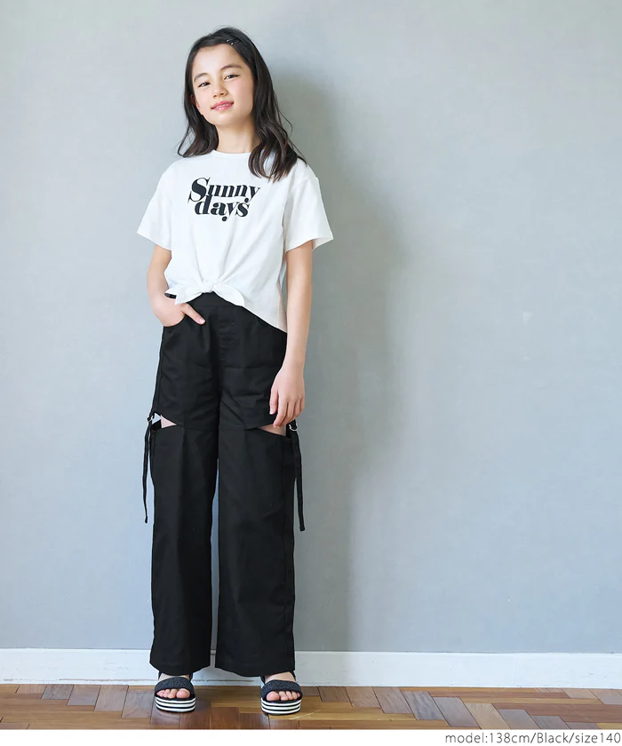 セール★1990円→990円 サイドスリットベルトパンツ キッズ メール便不可 - Image 2