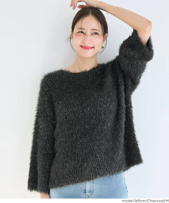 セール★3490円→1490円ふんわりラメシャギーニットトップス レディース メール便不可 - Image 11