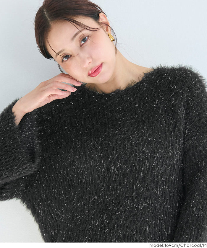 セール★3490円→1490円ふんわりラメシャギーニットトップス レディース メール便不可 - Image 13