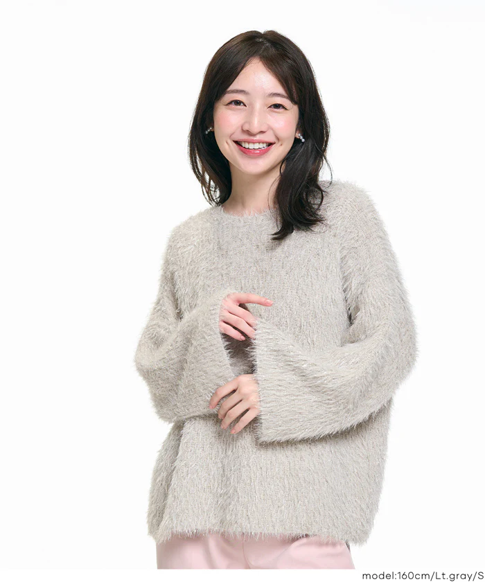セール★3490円→1490円ふんわりラメシャギーニットトップス レディース メール便不可 - Image 5