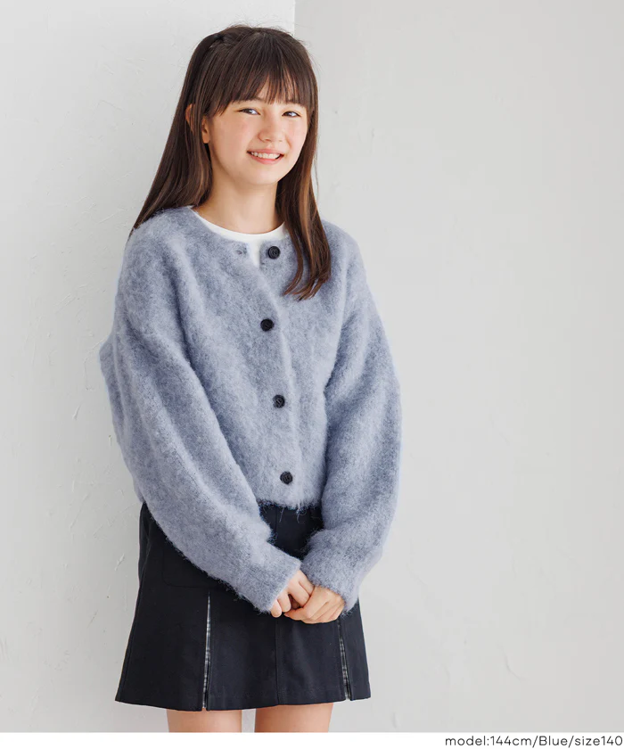 親子お揃いブラッシュドブークレカーディガン キッズ メール便不可 - Image 7