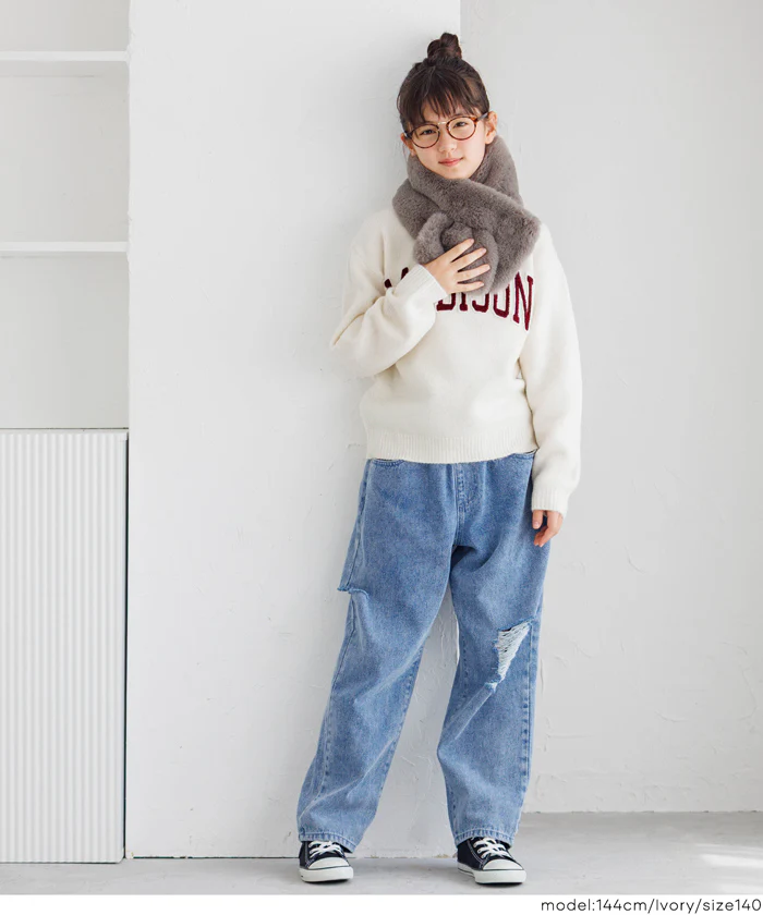 セール★2490円→1690円 親子お揃いアソートワッペンニットトップス キッズ メール便不可 - Image 5