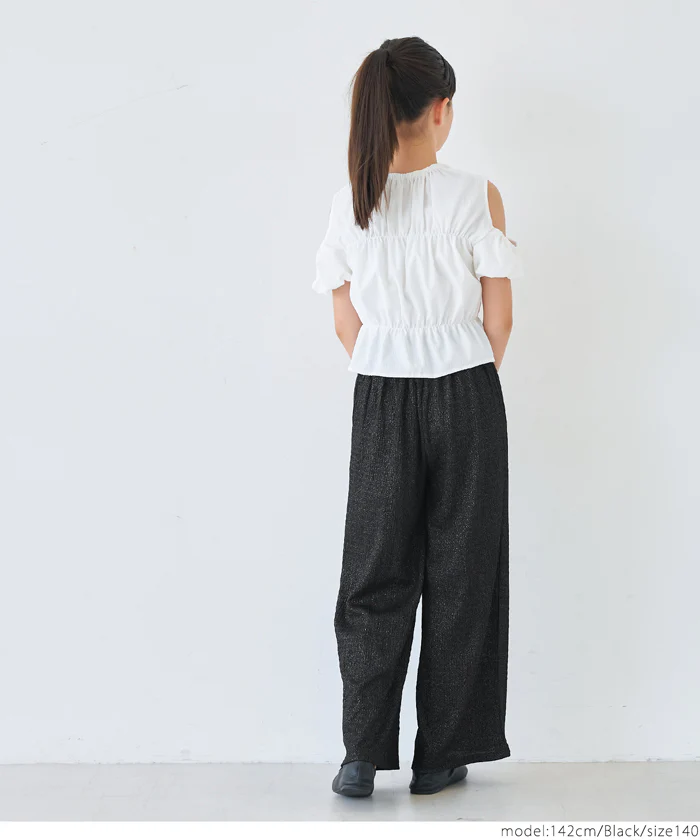 セール★1290円→990円 親子お揃いシボラメシャーリングイージーパンツ レディース メール便不可 - Image 14