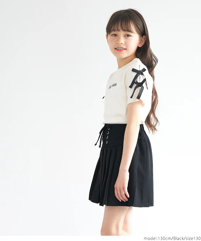 レースアッププリーツスカート キッズ メール便不可 - Image 3