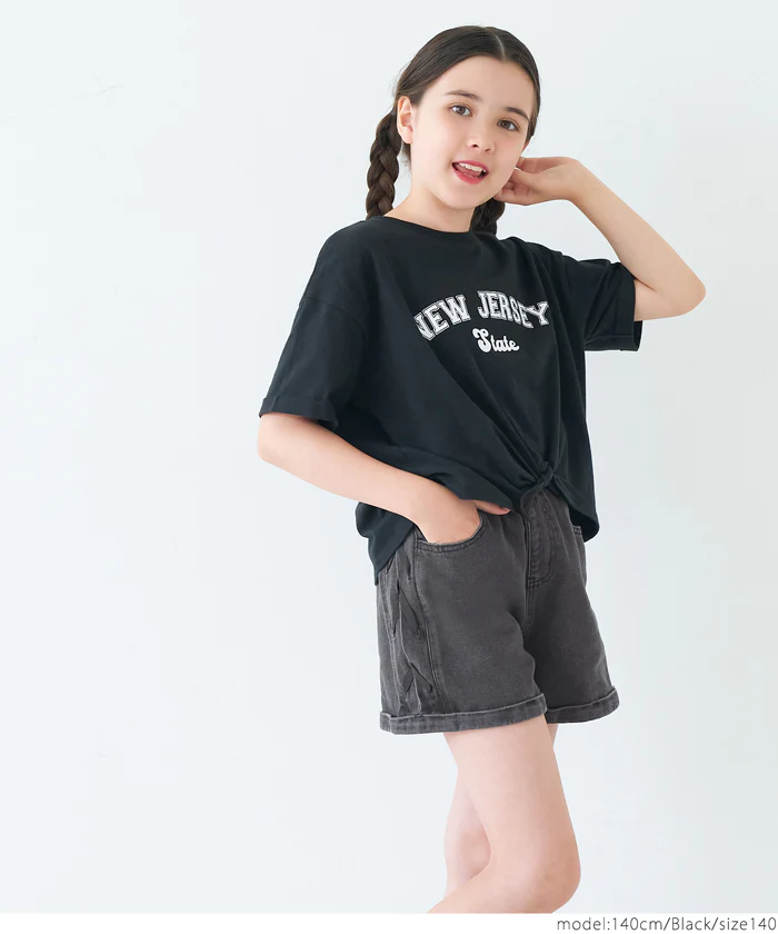WEB限定セール ★1990円→1290円デニムレースアップショートパンツ キッズ メール便不可 - Image 7