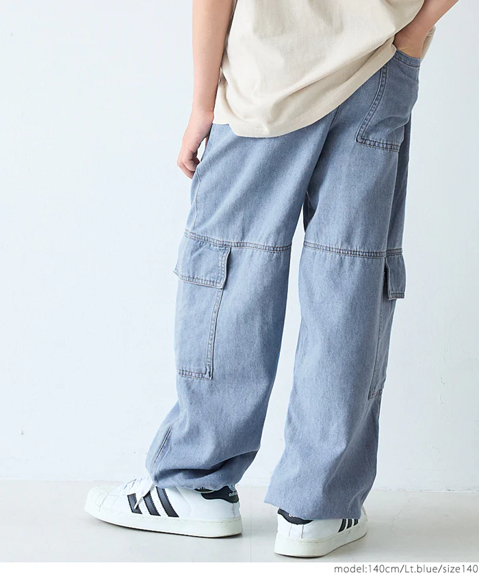 セール★1990円→990円ライトデニムカーゴパンツ キッズ メール便不可 - Image 4