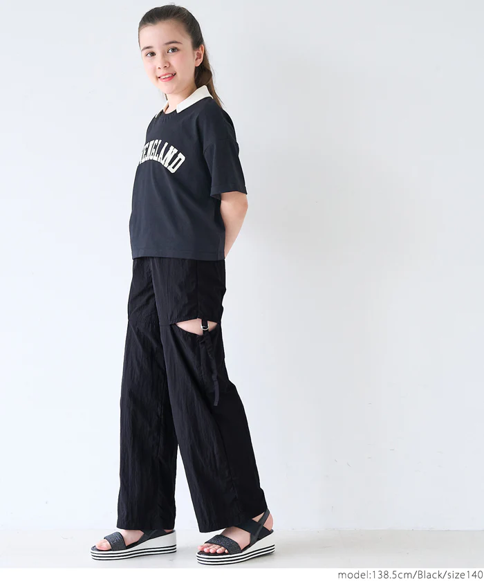 セール★1990円→990円ワッシャーナイロンスリットベルトパンツ キッズ メール便不可 - Image 3