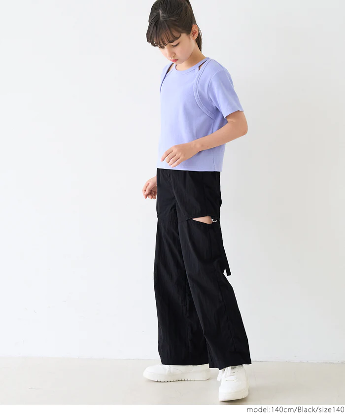 セール★1990円→990円ワッシャーナイロンスリットベルトパンツ キッズ メール便不可 - Image 6
