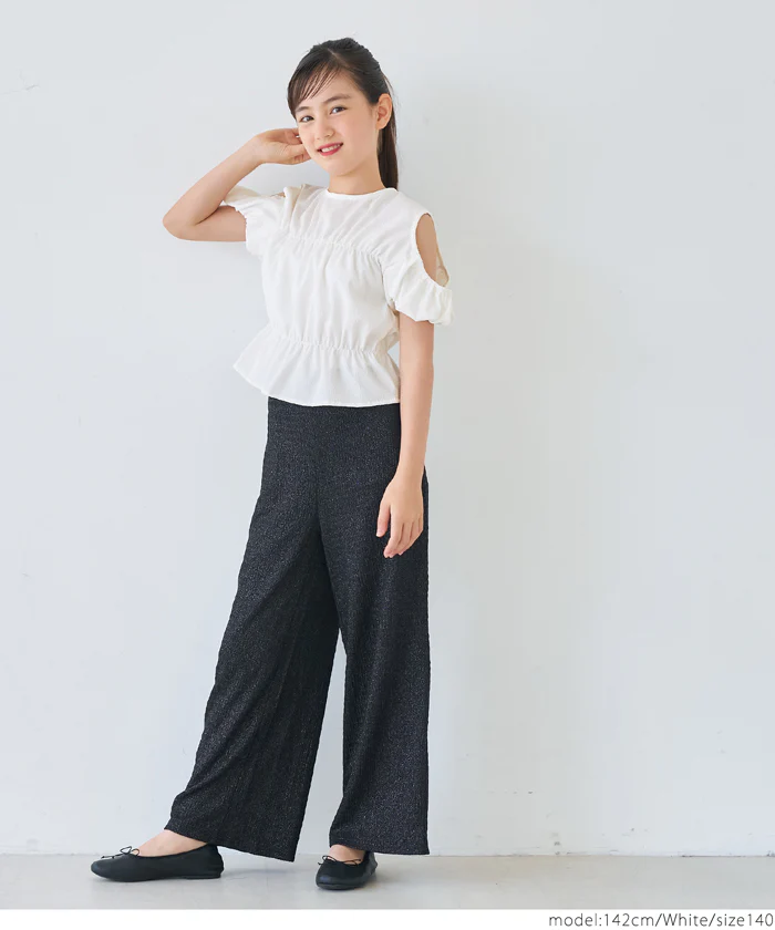 セール★1690円→1490円 シアサッカー肩あきブラウス キッズ メール便不可 - Image 4