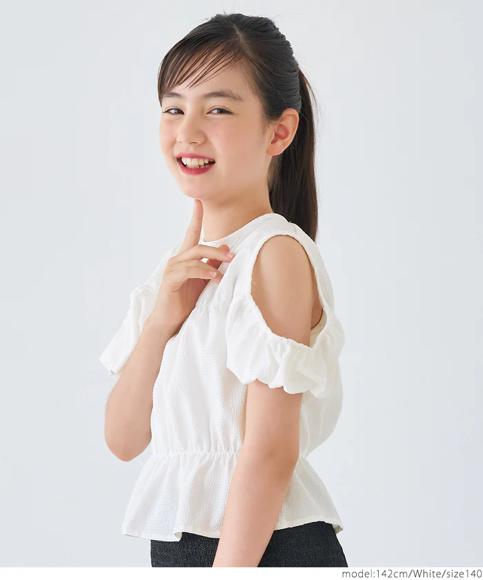 セール★1690円→1490円 シアサッカー肩あきブラウス キッズ メール便不可 - Image 6