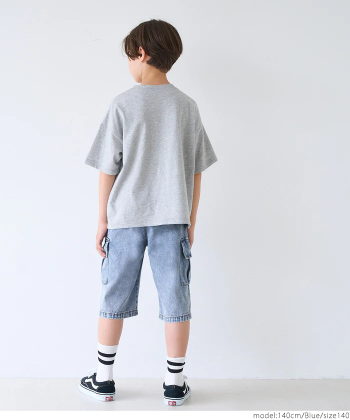 セール★1690円→990円 デニムカーゴハーフパンツ キッズ メール便不可 - Image 4