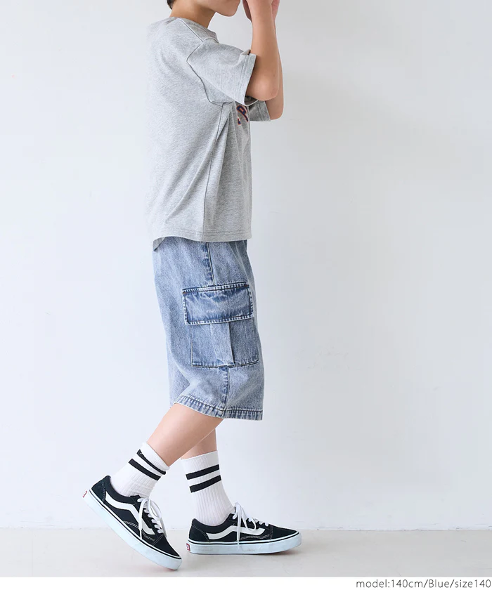 セール★1690円→990円 デニムカーゴハーフパンツ キッズ メール便不可 - Image 6