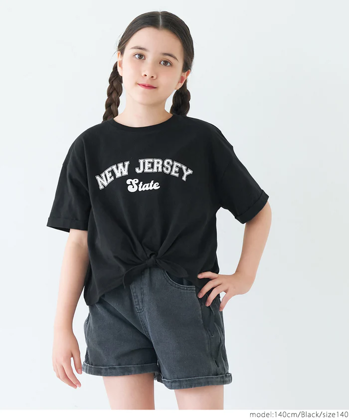 裾リボン結びビックTシャツ キッズ メール便可 - Image 11