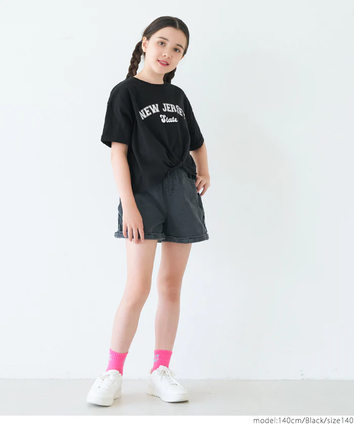 裾リボン結びビックTシャツ キッズ メール便可 - Image 7