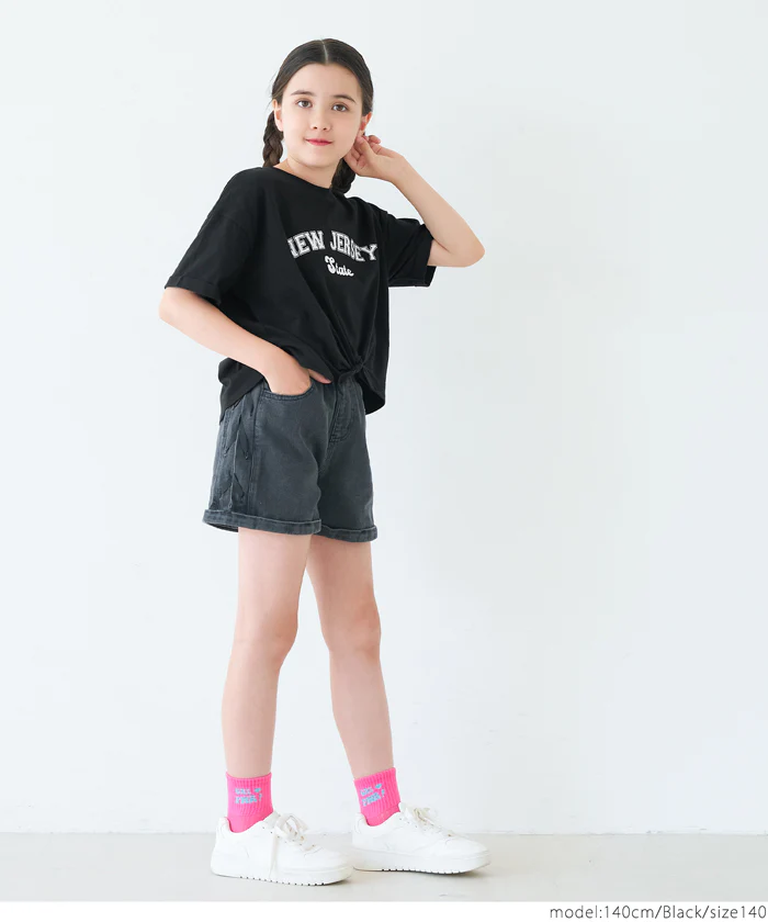 裾リボン結びビックTシャツ キッズ メール便可 - Image 9