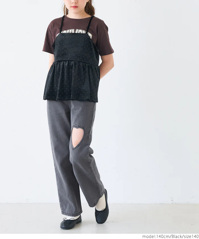 デニムハートデザインパンツ キッズ メール便不可 - Image 11