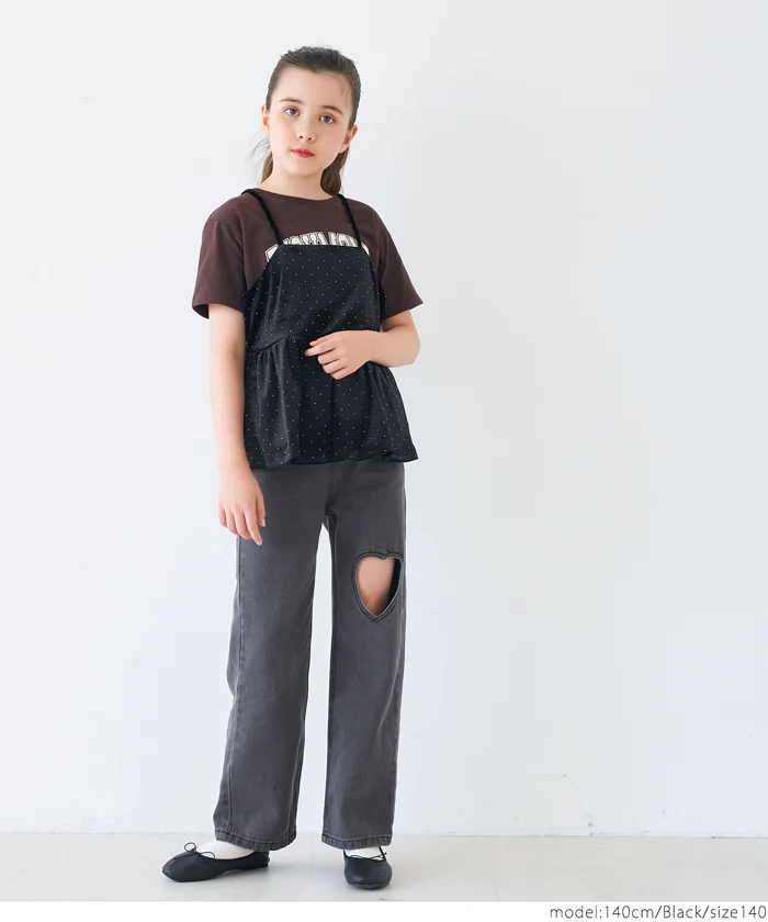 デニムハートデザインパンツ キッズ メール便不可 - Image 13