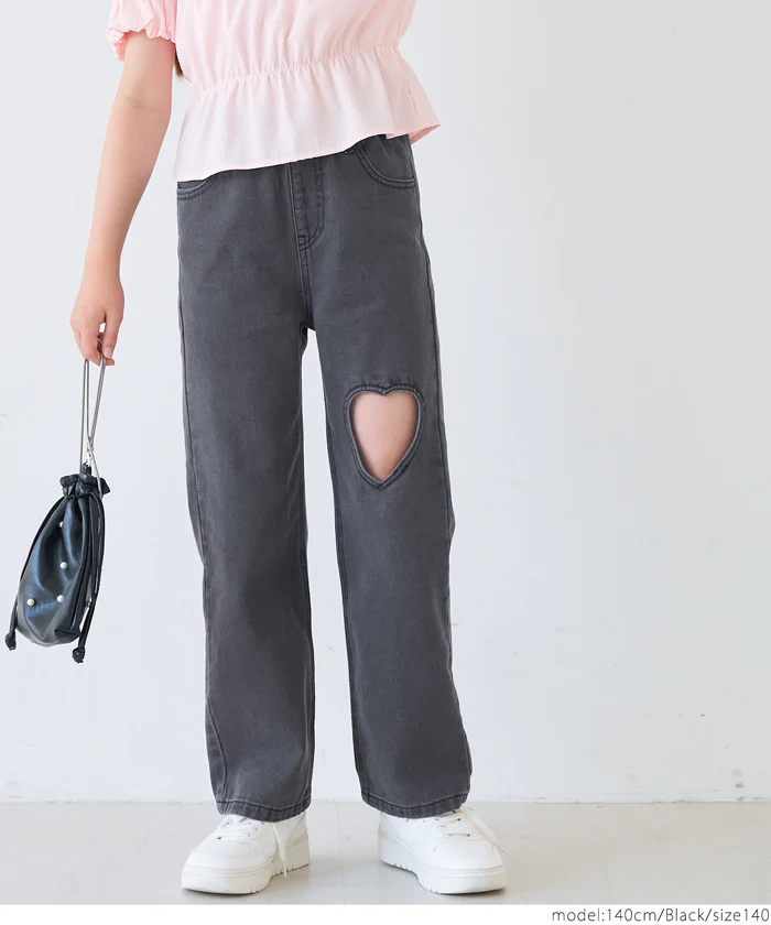 デニムハートデザインパンツ キッズ メール便不可 - Image 9