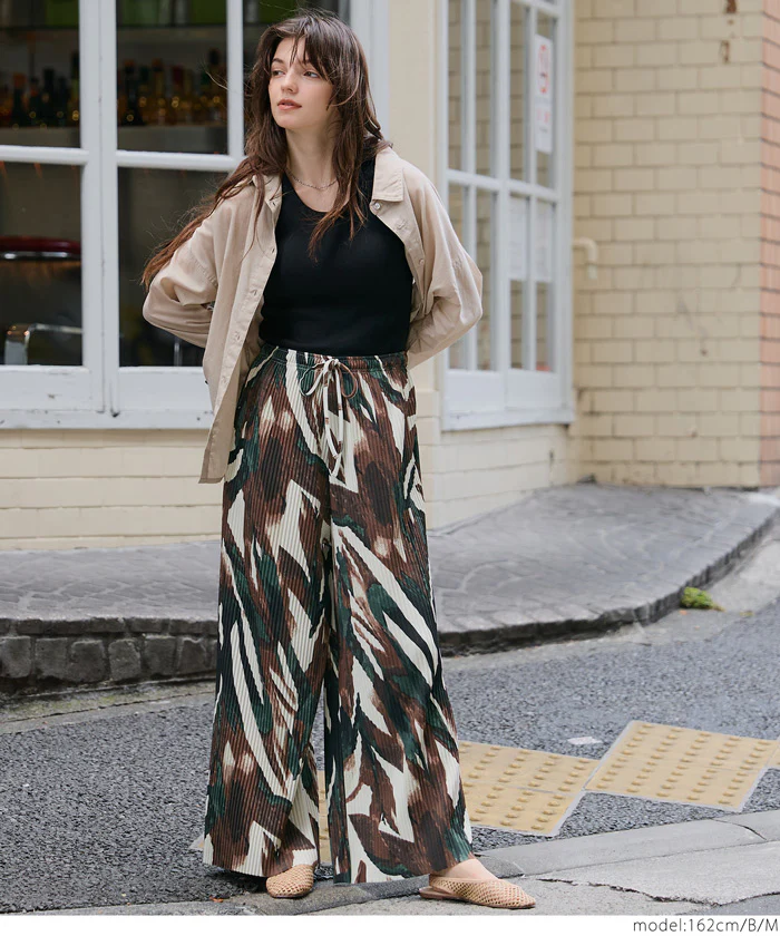 柄リブパンツ レディース メール便不可 - Image 10
