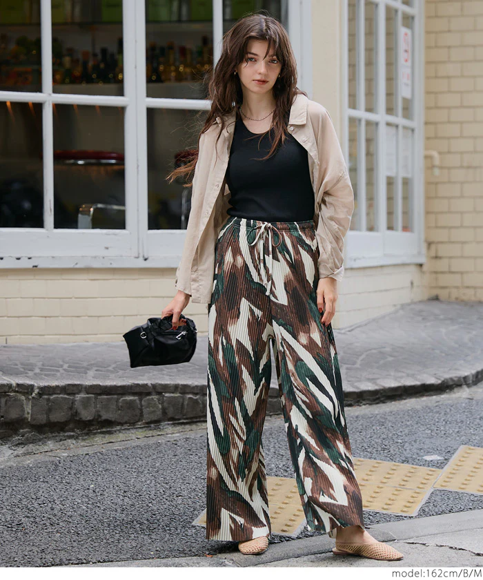 柄リブパンツ レディース メール便不可 - Image 11